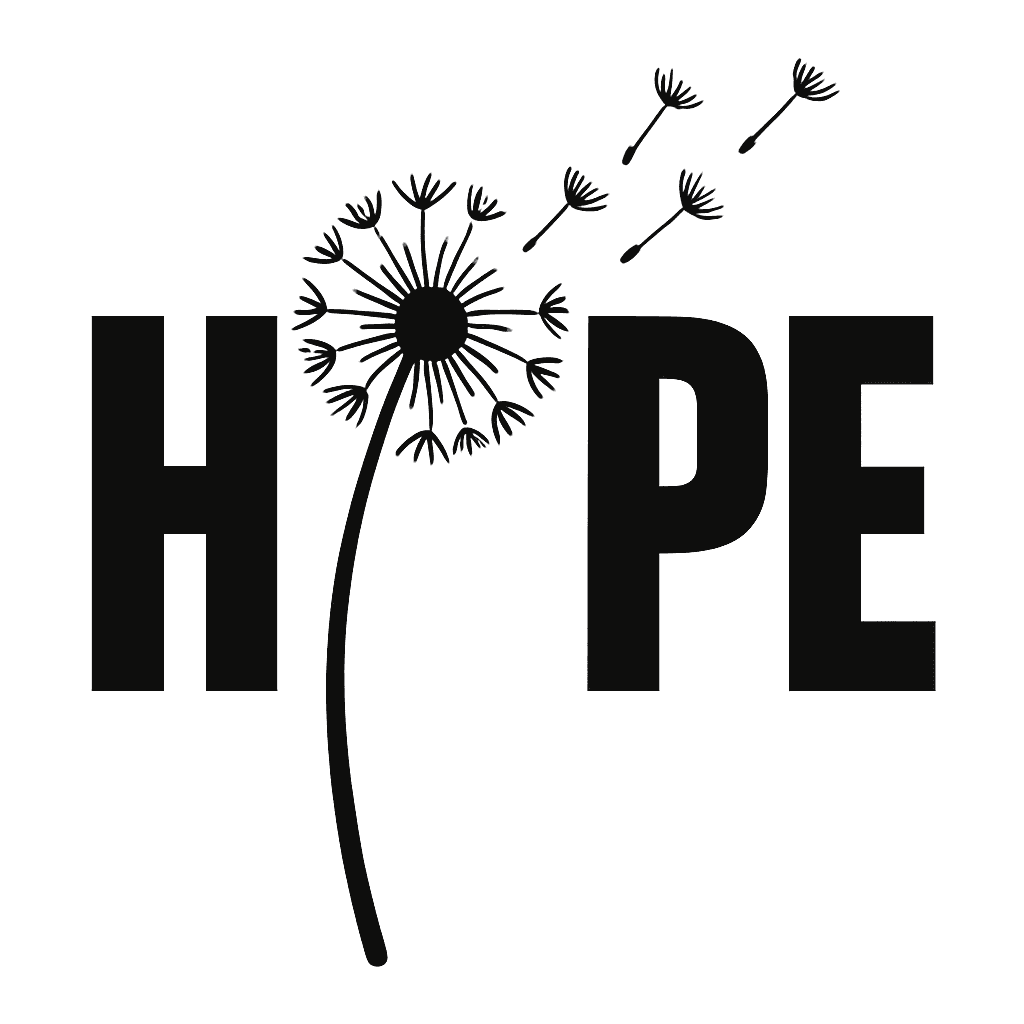 Hope with Dandelion Seeds Blowing in the Wind