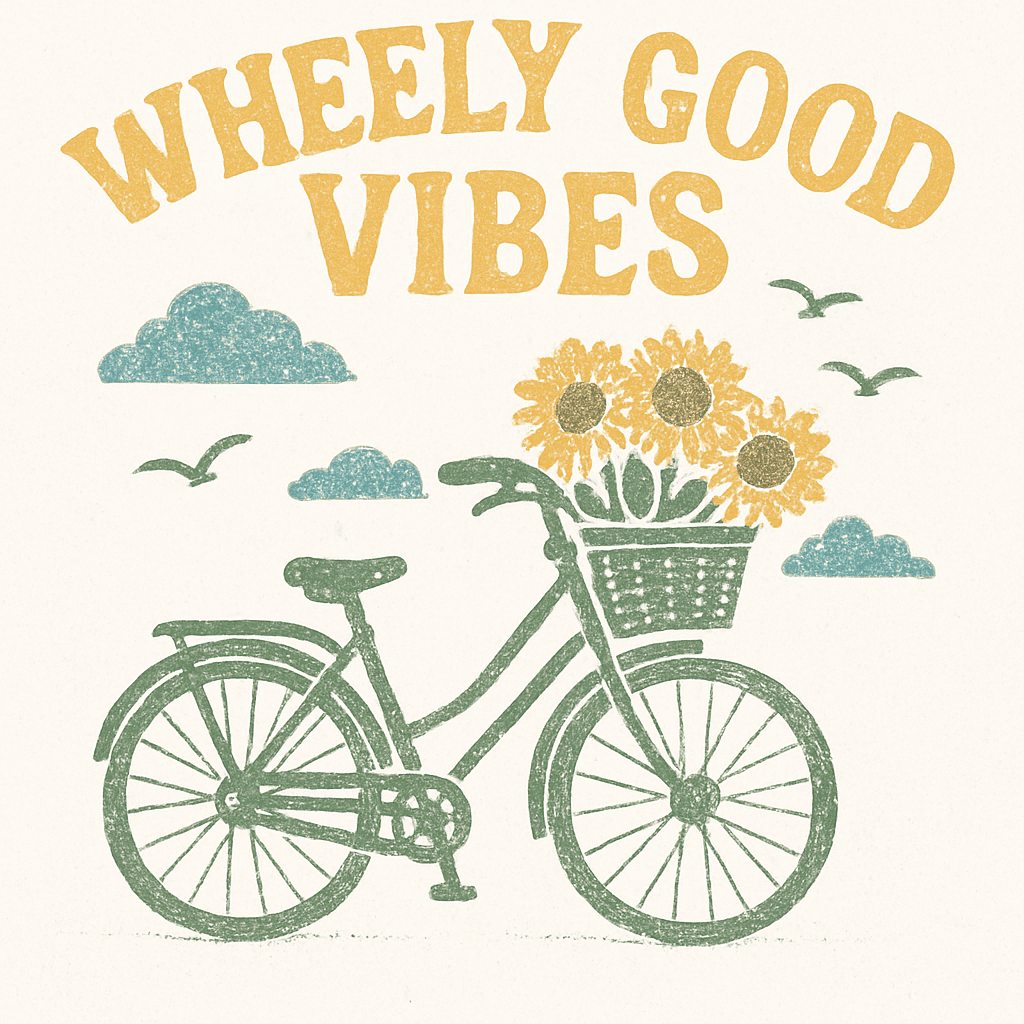 Wheely Good Vibes Bicycle with Sunflowers