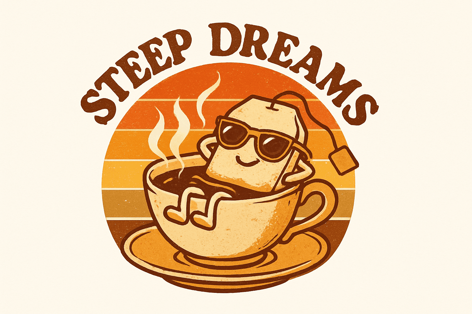 Chill Tea Bag Relaxing in Hot Cup