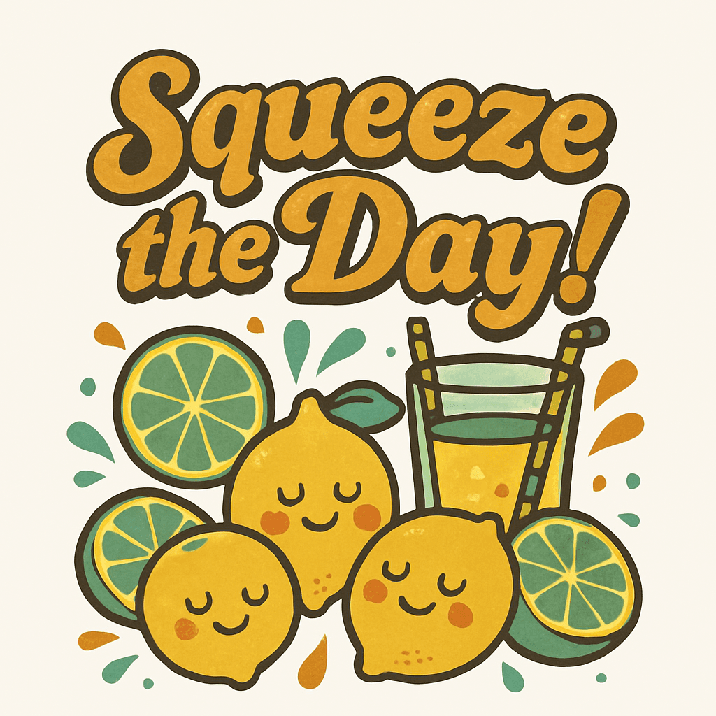 Squeeze the Day! Cute Lemon Juice Design