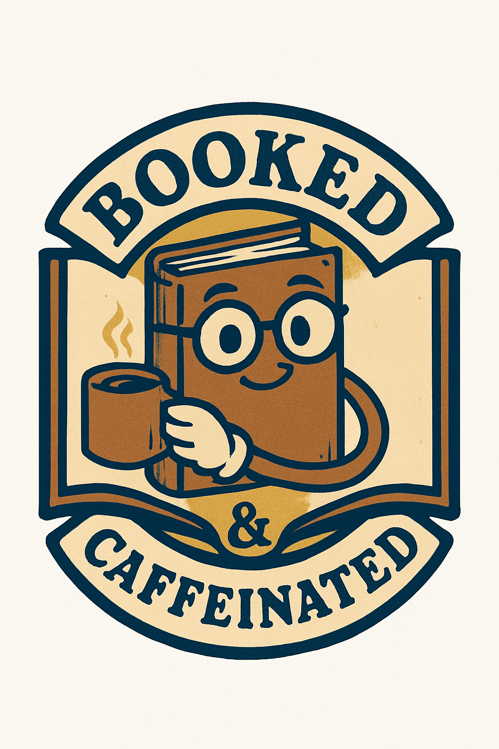 Booked & Caffeinated Cute Book Lover Mug Design