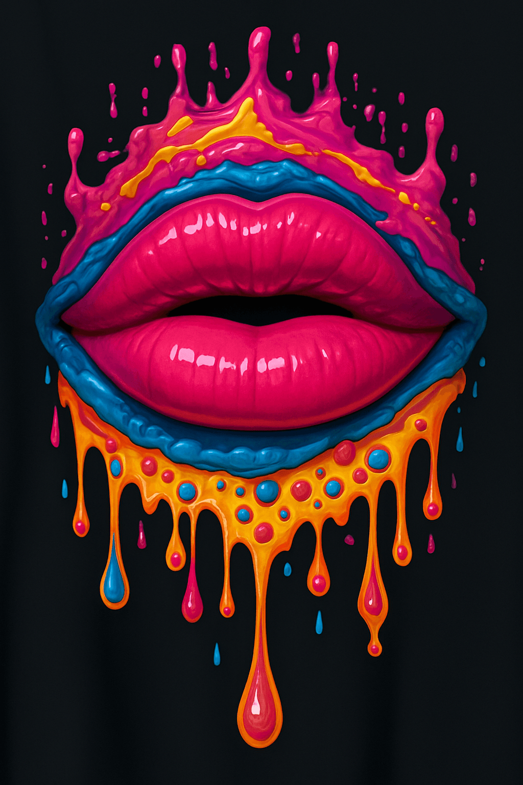Vibrant Melting Lips Pop Art Design