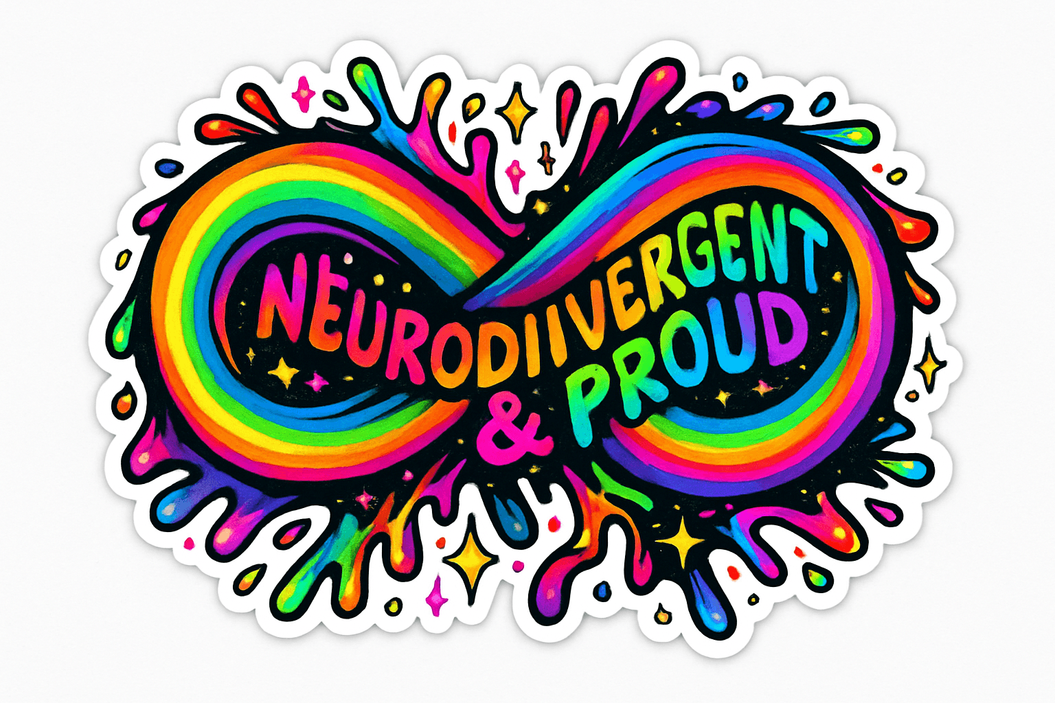 Vibrant Neurodivergent & Proud Infinity Sticker