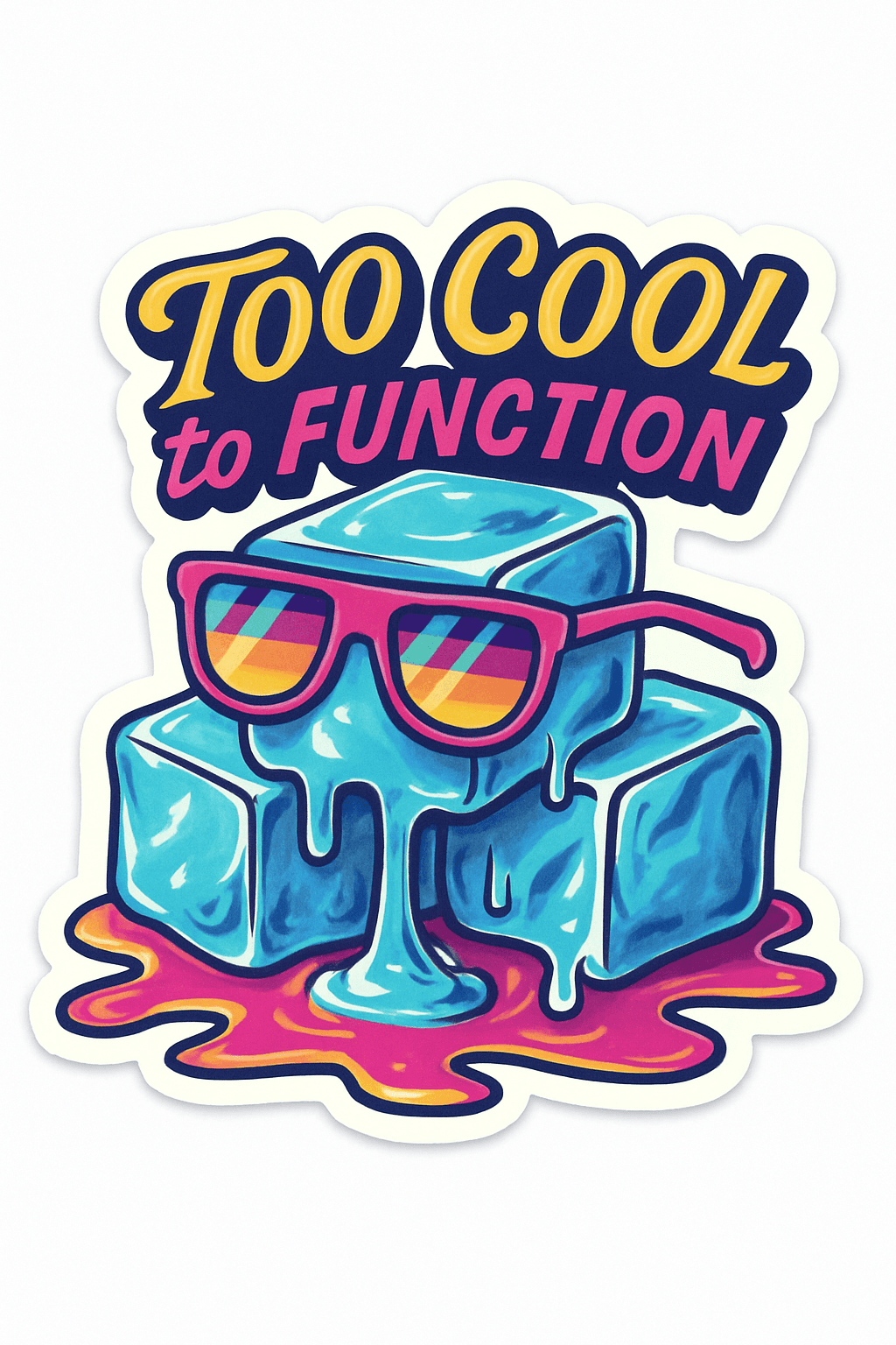 Too Cool Melting Ice Cubes with Retro Sunglasses