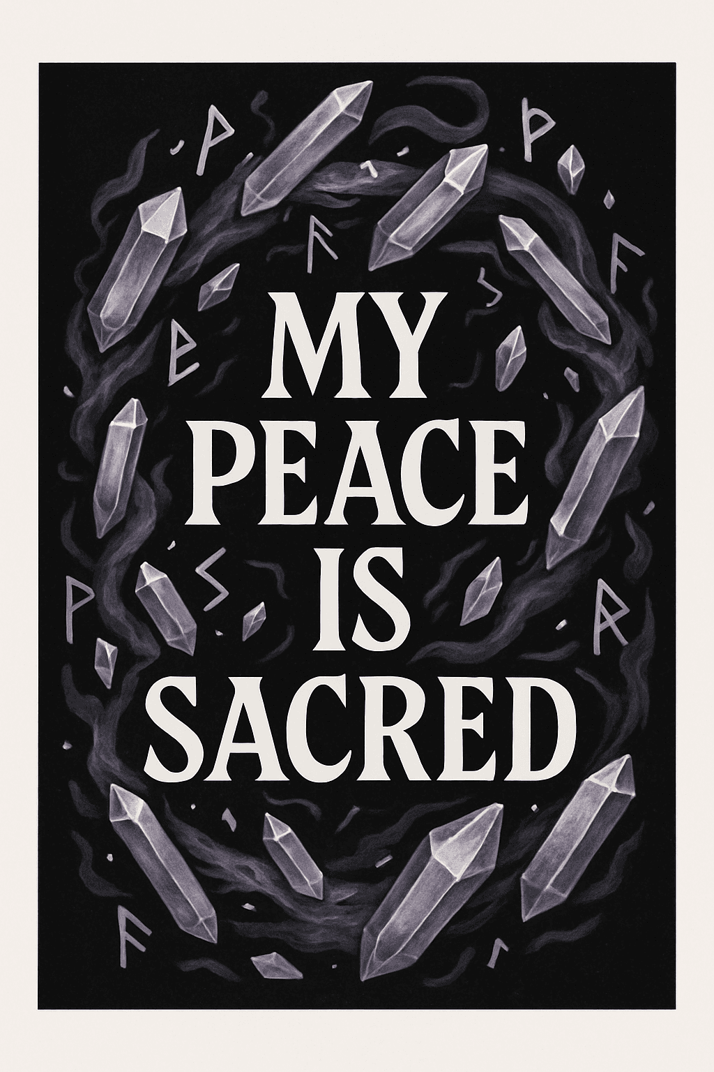 Sacred Peace with Mystical Crystals Poster