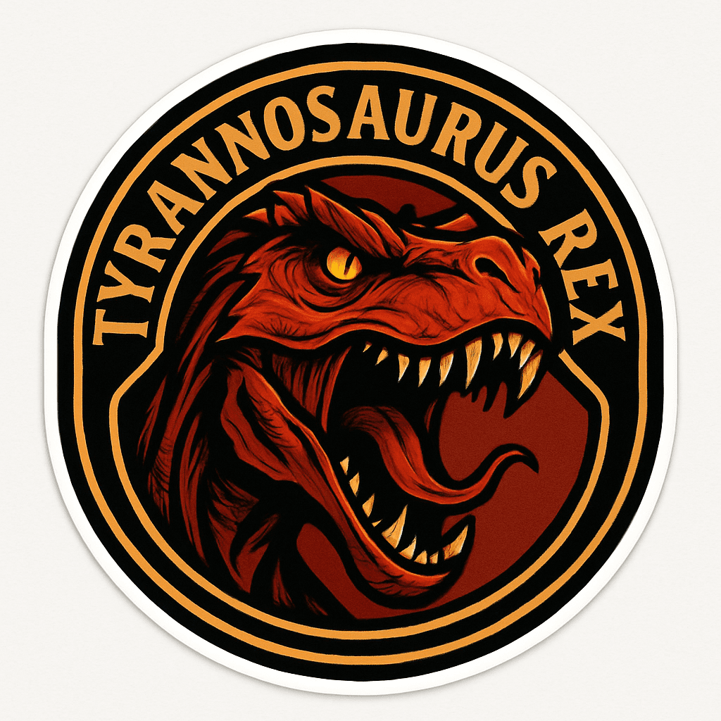 Fierce Tyrannosaurus Rex Dinosaur Emblem Sticker
