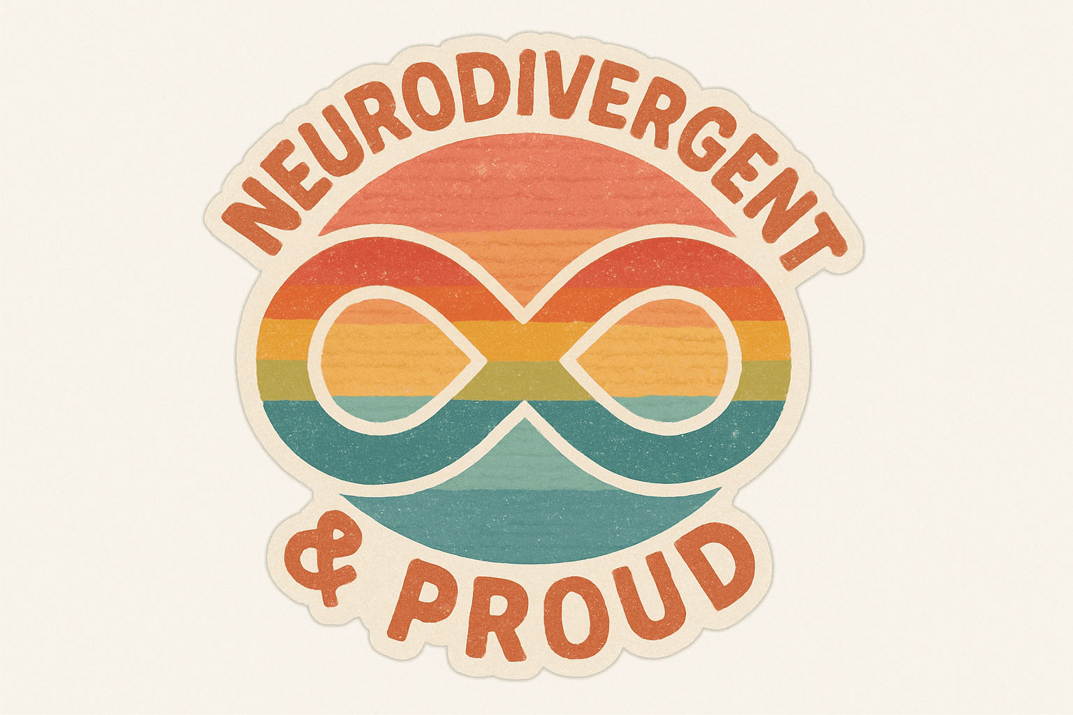 Retro Neurodivergent & Proud Infinity Sticker