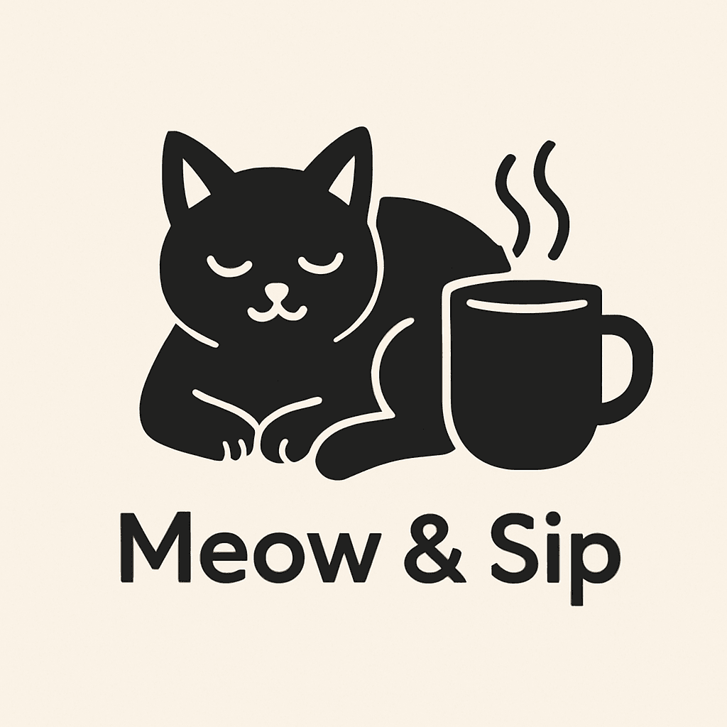 Cozy Cat and Coffee Mug Silhouette