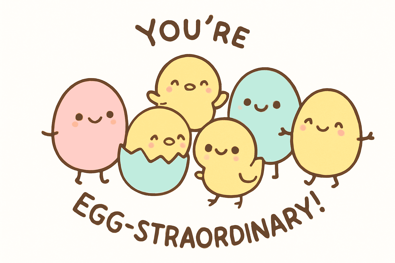 Cute Chick and Egg Pun Design