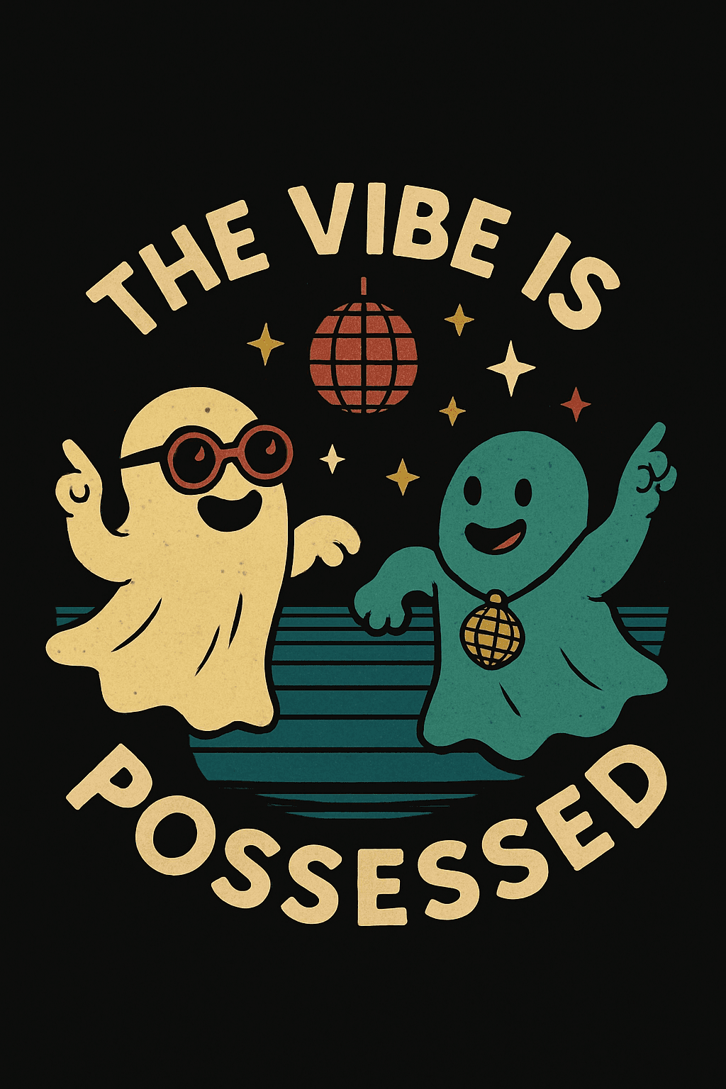 The Vibe Is Possessed Dancing Ghosts Tee