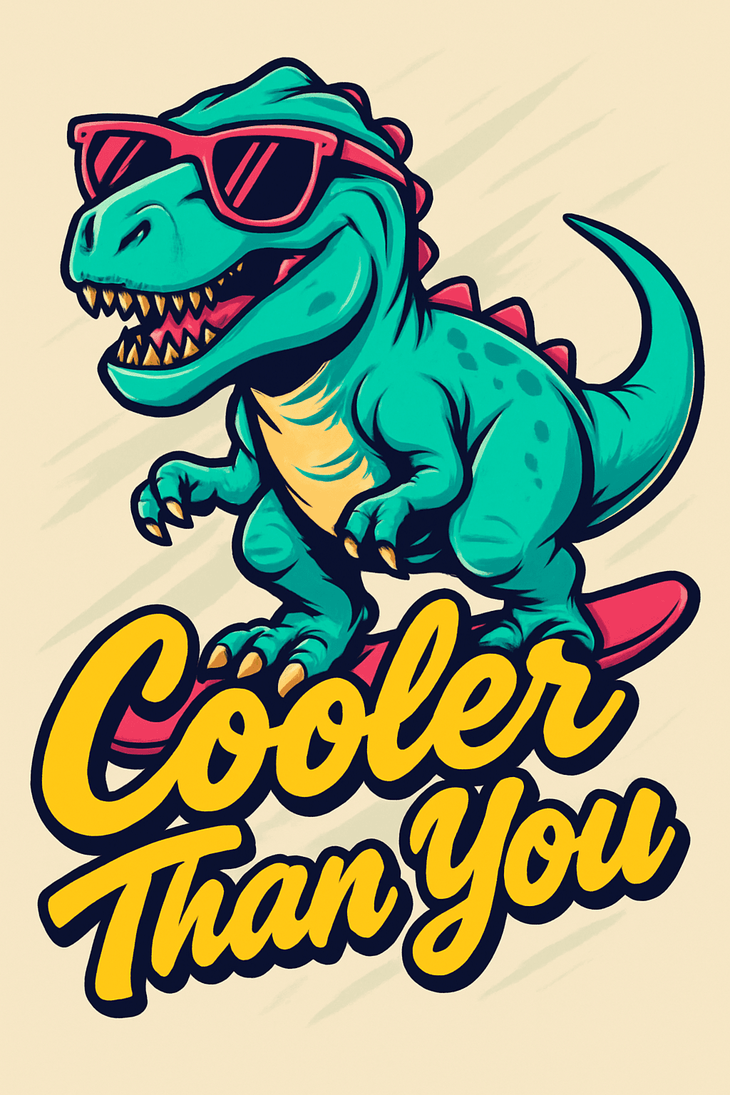 Cool T-Rex Riding a Skateboard