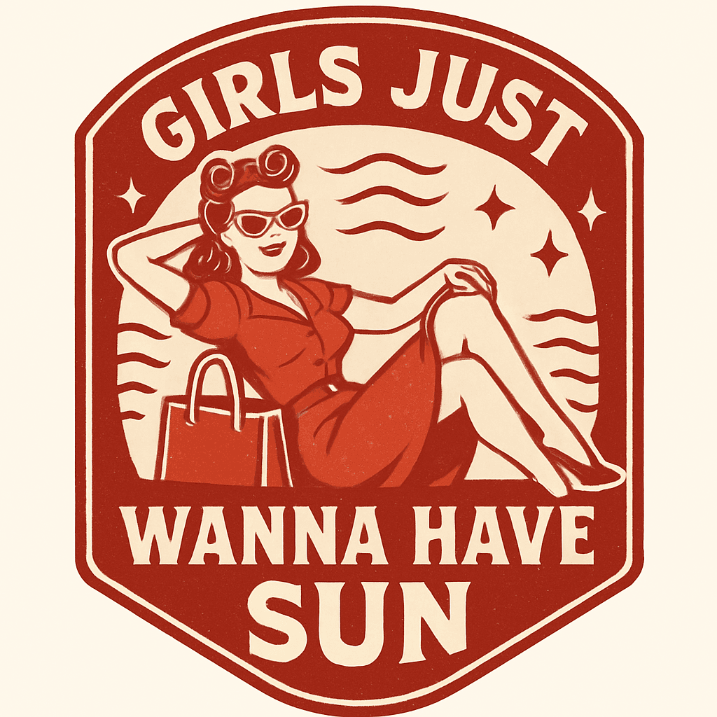 Retro Pin-Up Girl Sunbathing Vintage Mug Design