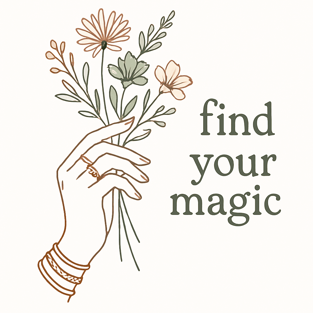 Elegant Hand Holding Wildflowers with Inspiring Quote