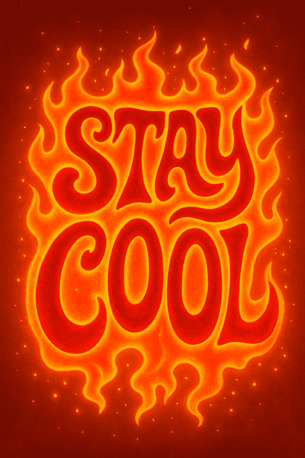 Fiery Retro 'Stay Cool' Typography Poster