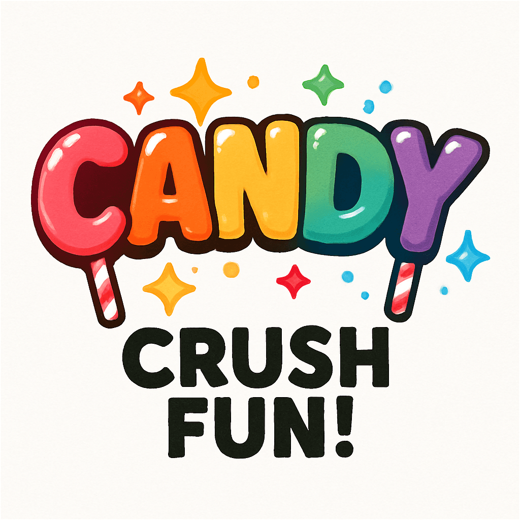 Colorful Candy Pops Logo with Sparkles