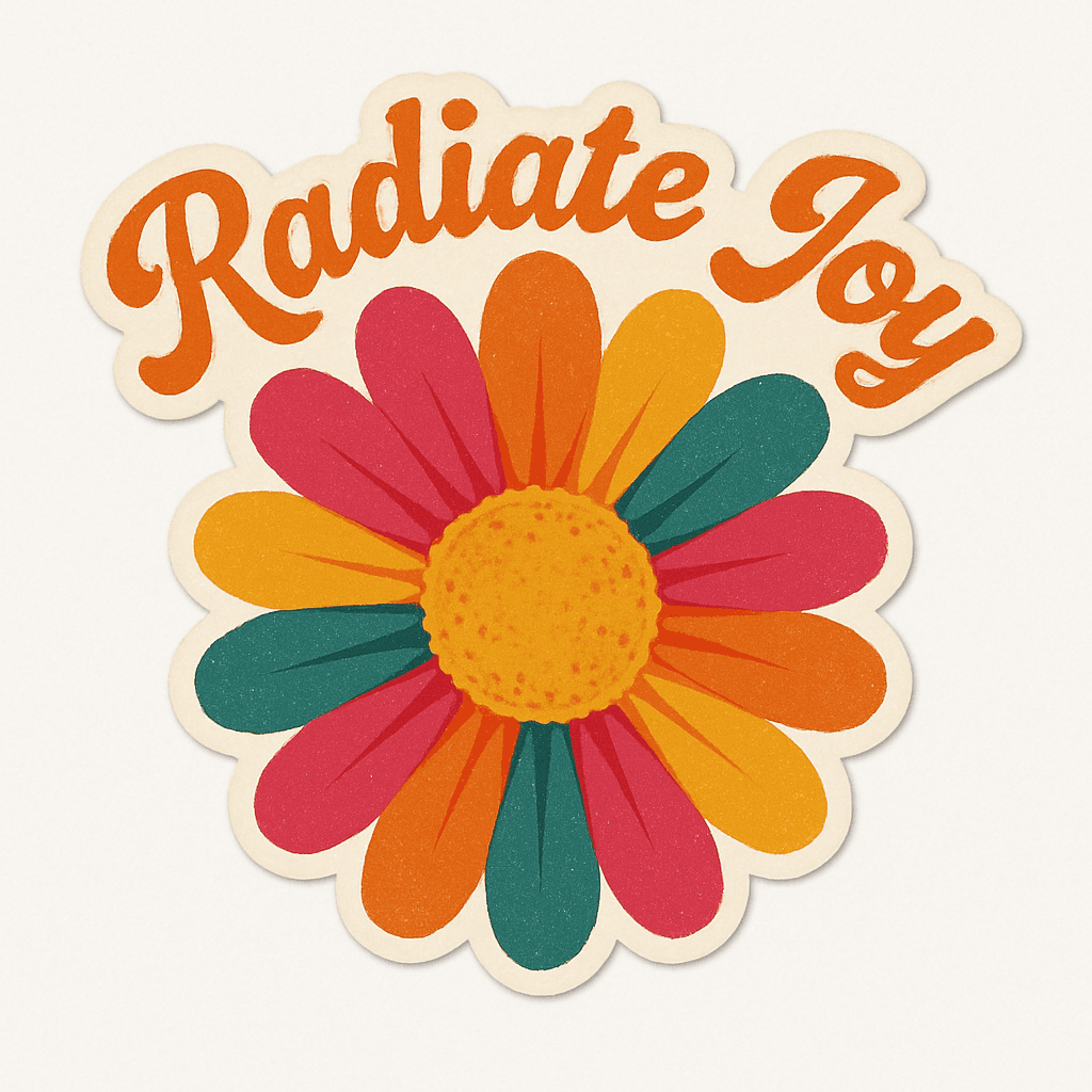 Radiate Joy Retro Floral Sticker