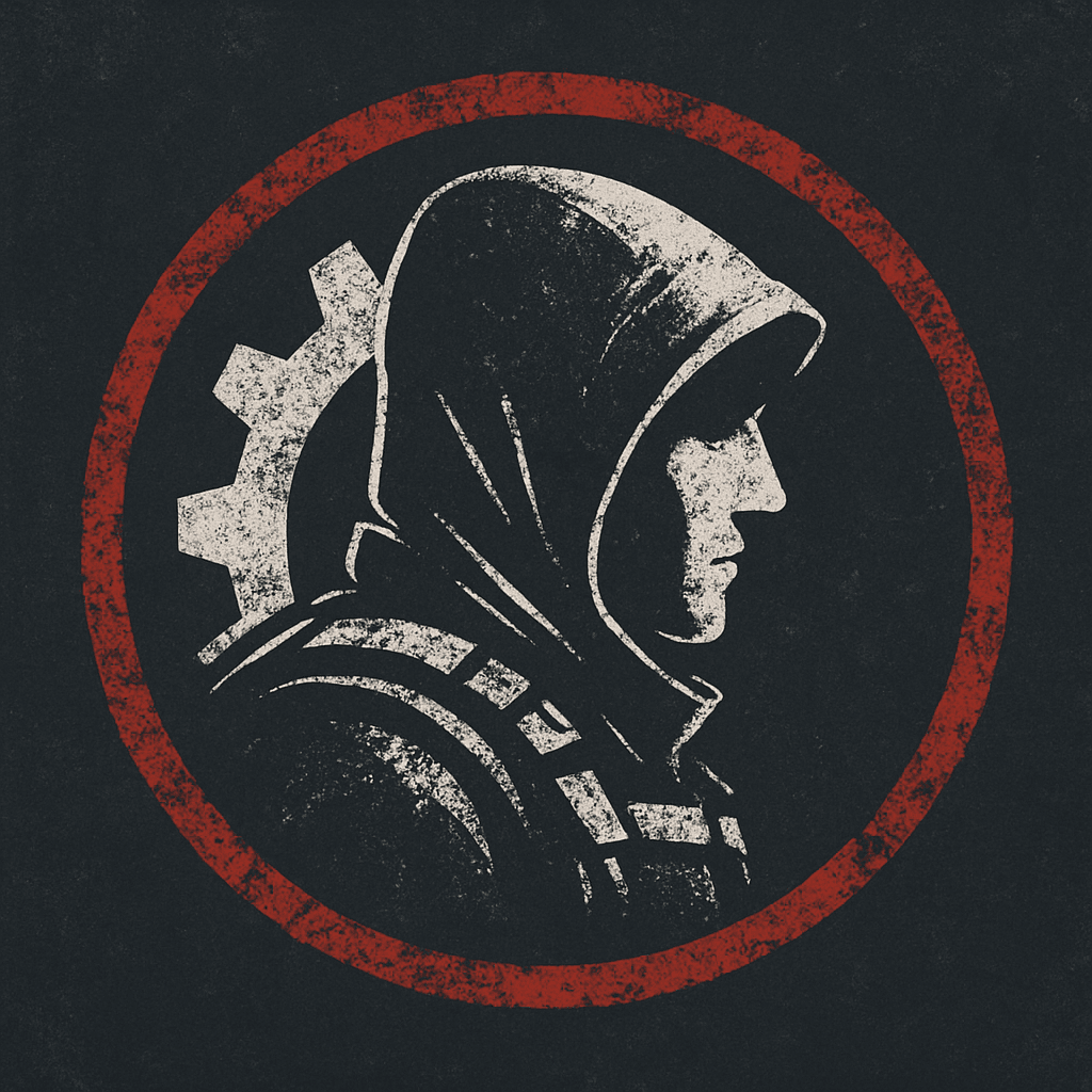 Retro Industrial Worker Profile Emblem