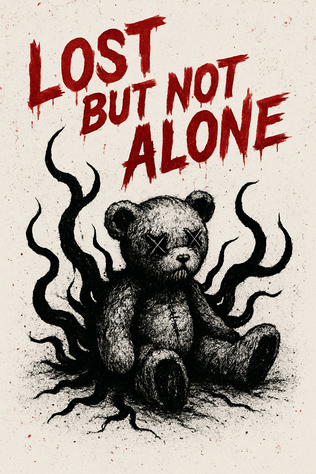 Lost But Not Alone: Dark Teddy Bear Poster