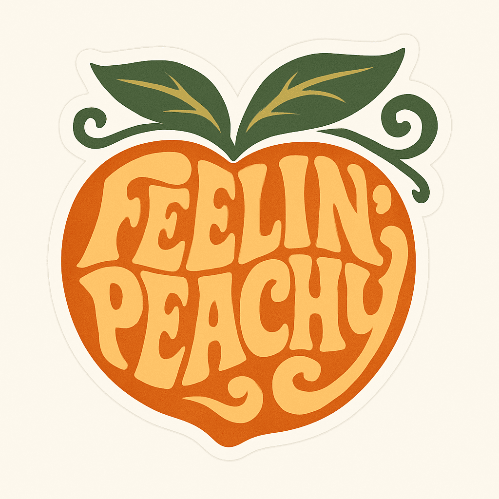 Feelin' Peachy Retro Fruit Sticker