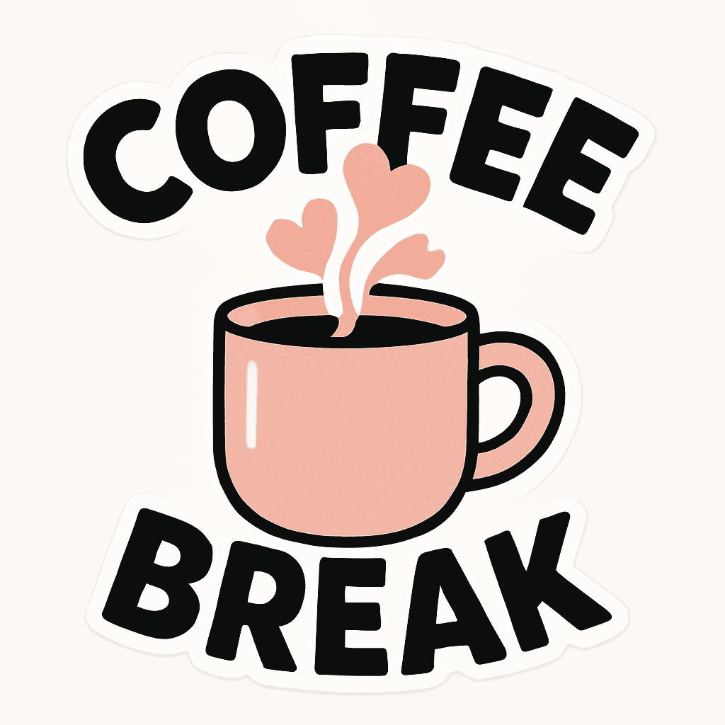 Cute Pink Coffee Break Mug with Heart Steam