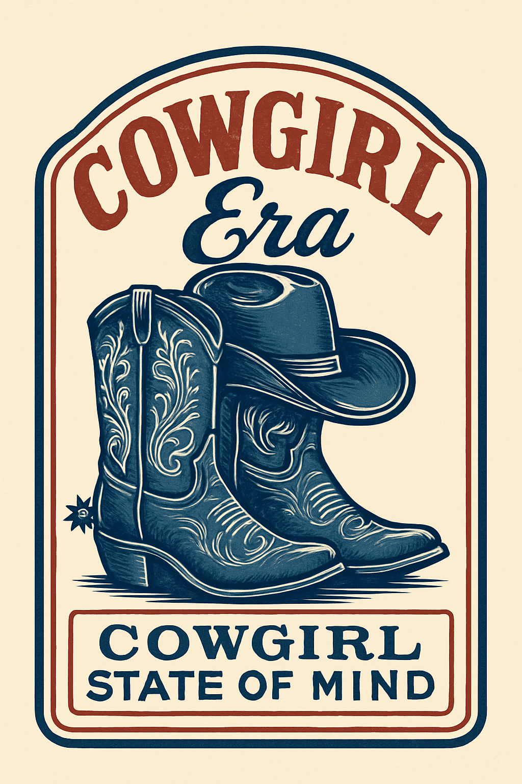 Vintage Cowgirl Boots & Hat Poster