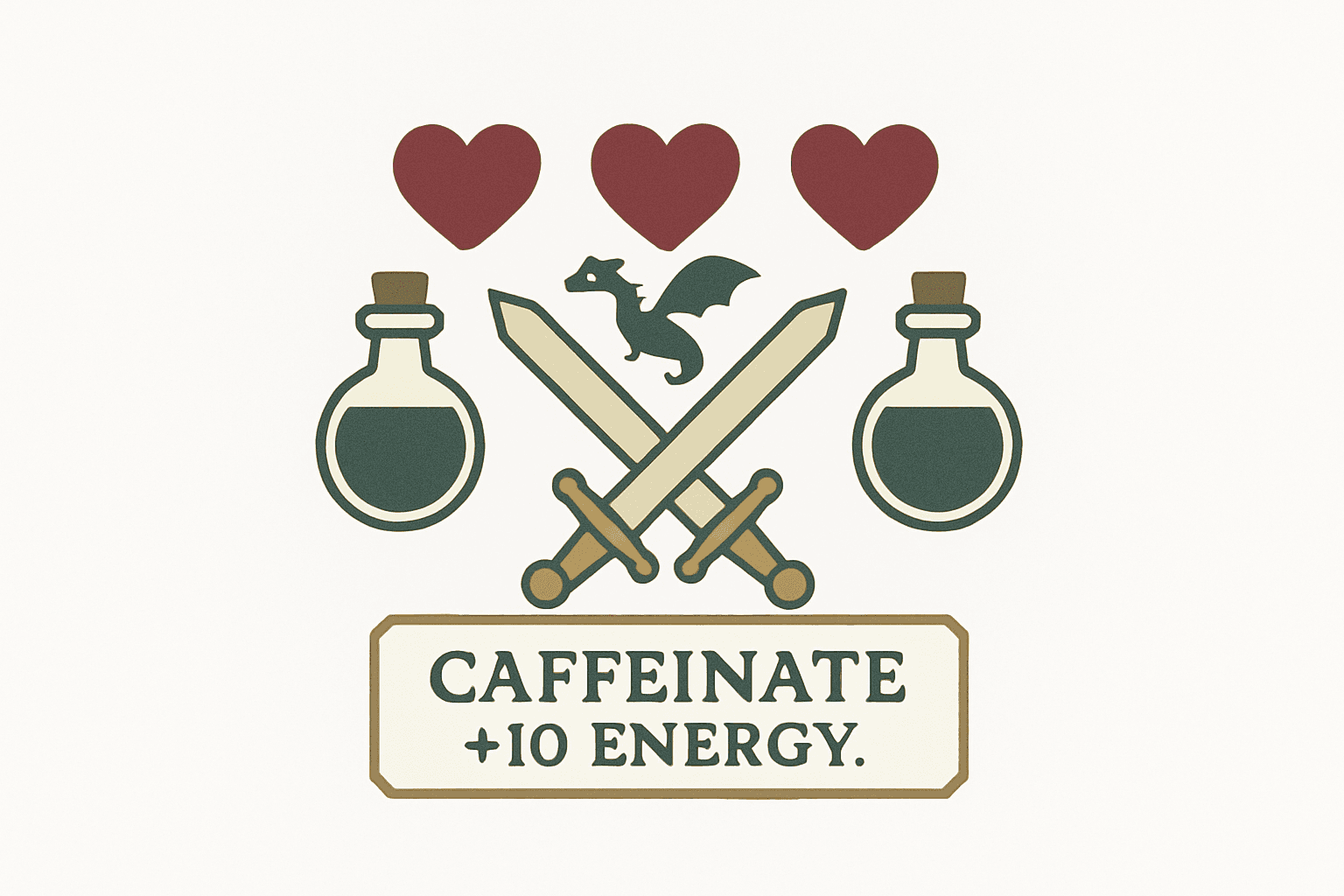Caffeinate +10 Energy RPG Style Design