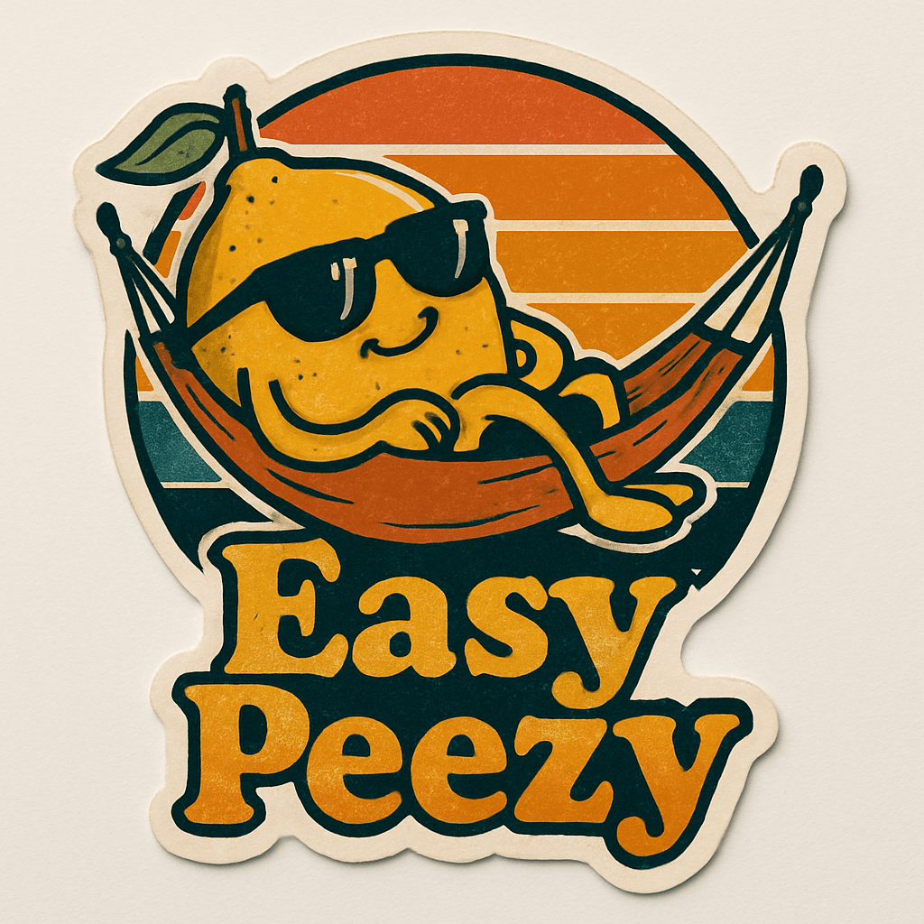 Cool Lemon Chillaxing in Hammock Sticker