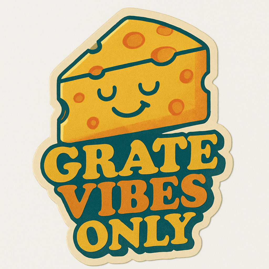 Cheerful Cheese 'Grate Vibes Only' Sticker