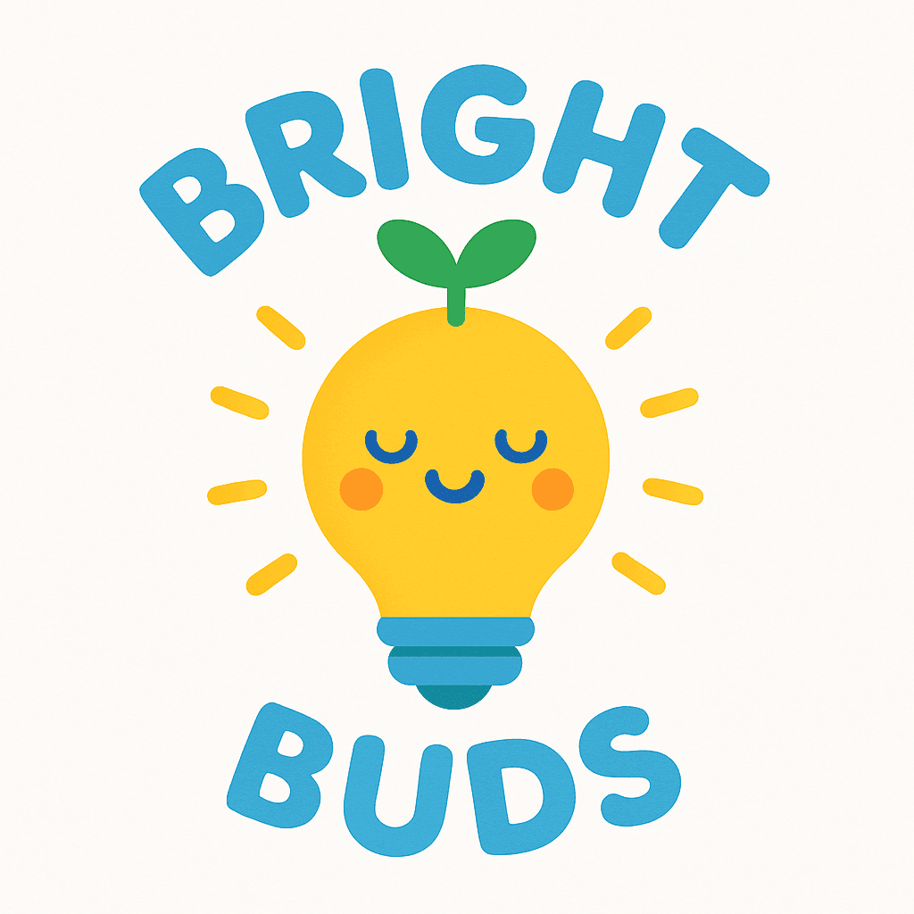 Bright Buds Cute Lightbulb Logo