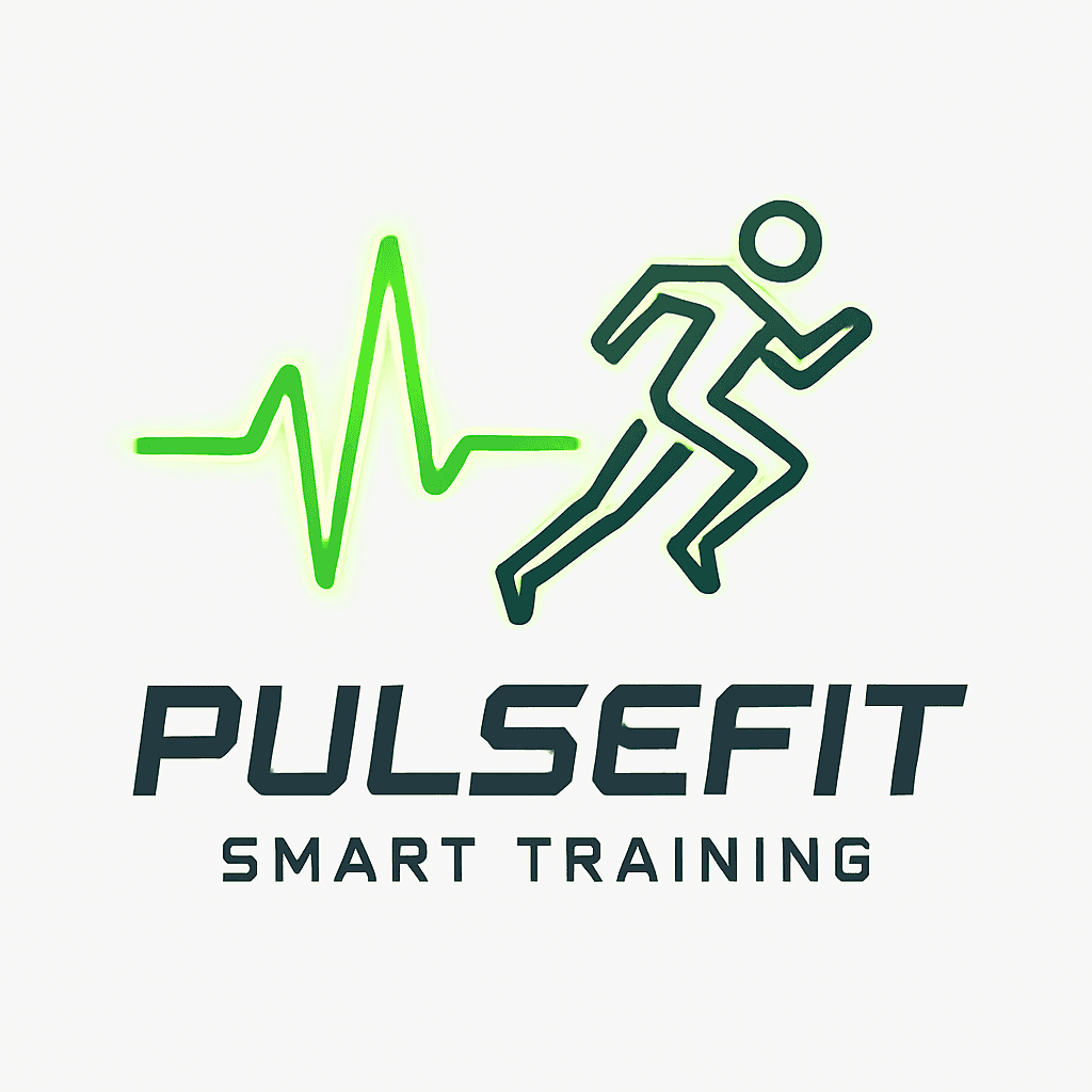 PulseFit Smart Training Logo with Running Pulse Line