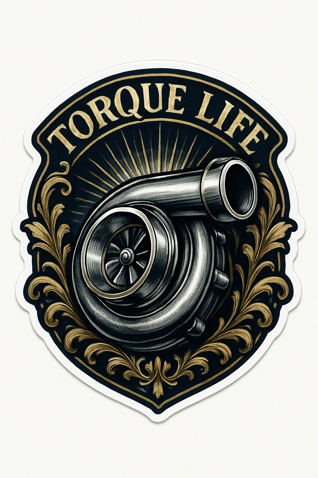 Vintage Turbocharger Emblem with Torque Life