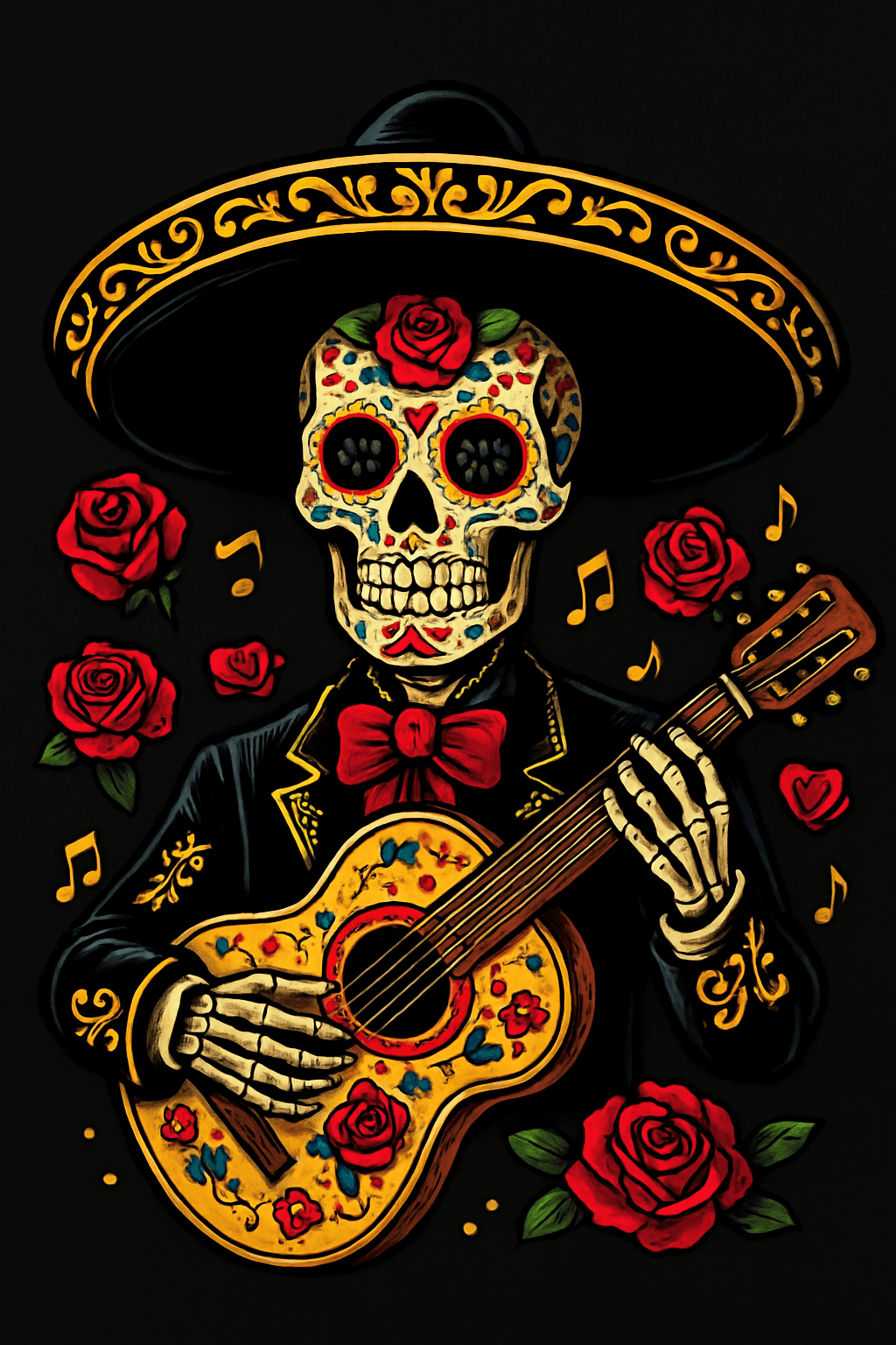Day of the Dead Mariachi Skeleton Musician
