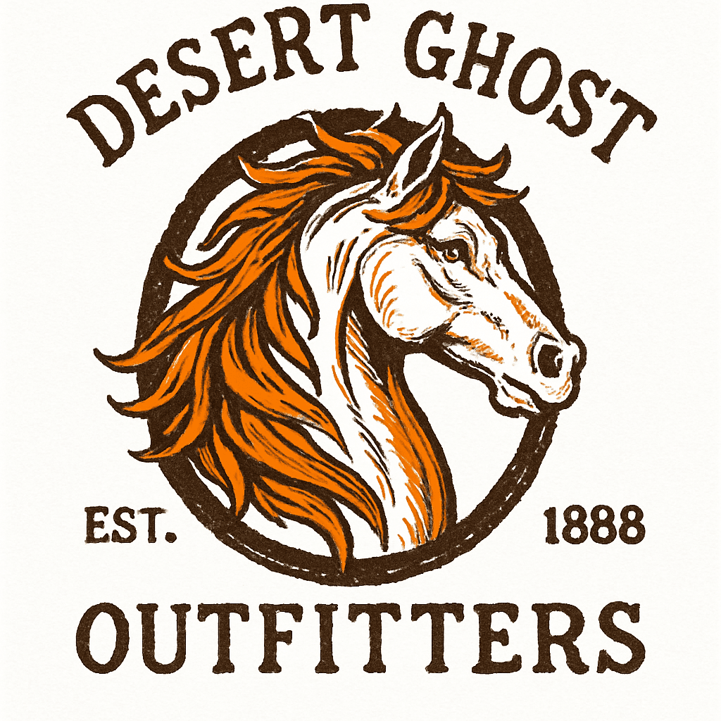 Vintage Desert Ghost Horse Outfitters Logo
