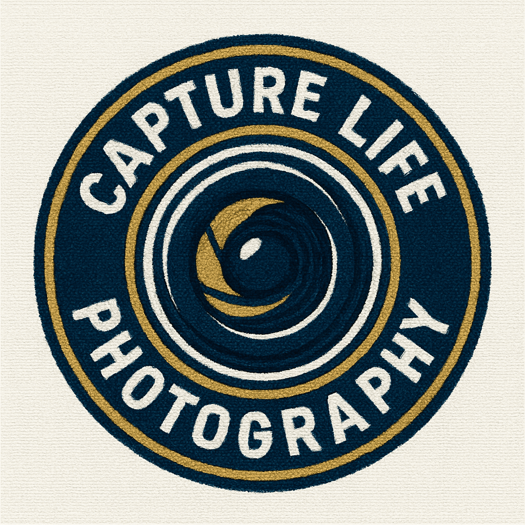Capture Life Photography Lens Badge Logo