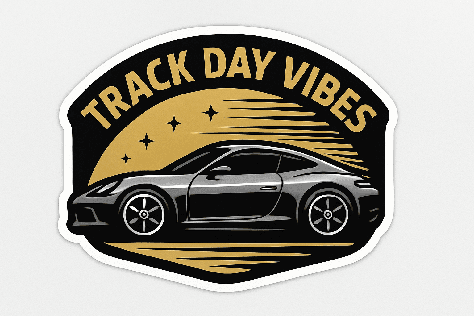 Sleek Sports Car Track Day Sticker