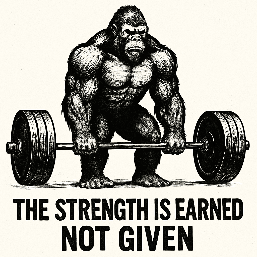 Muscular Gorilla Lifting Weights Motivational Tee