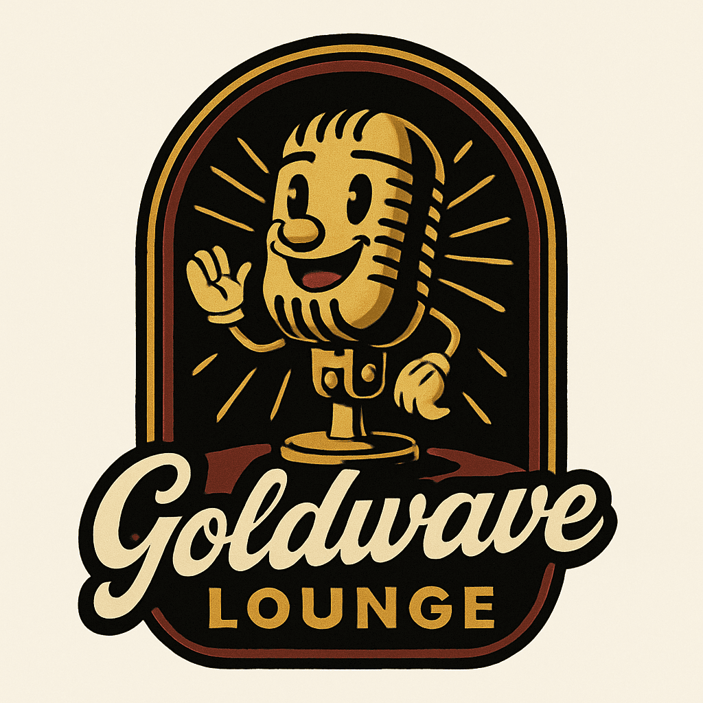 Retro Gold Microphone Mascot Lounge Logo
