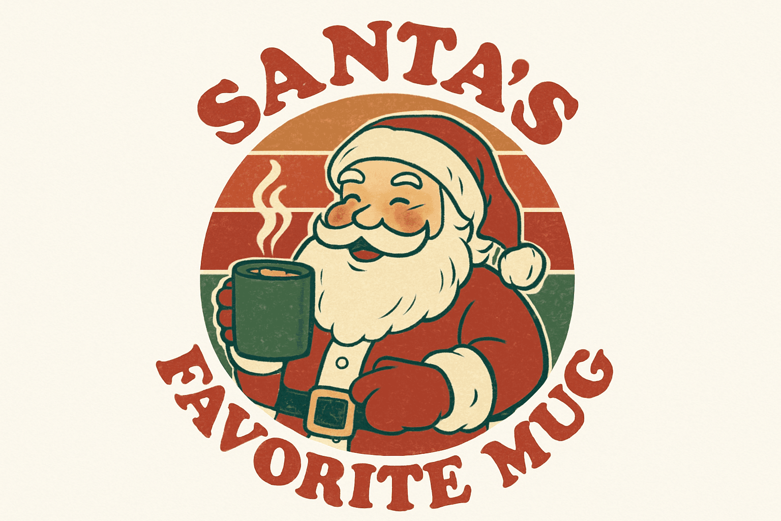Vintage Santa's Favorite Mug Christmas Design