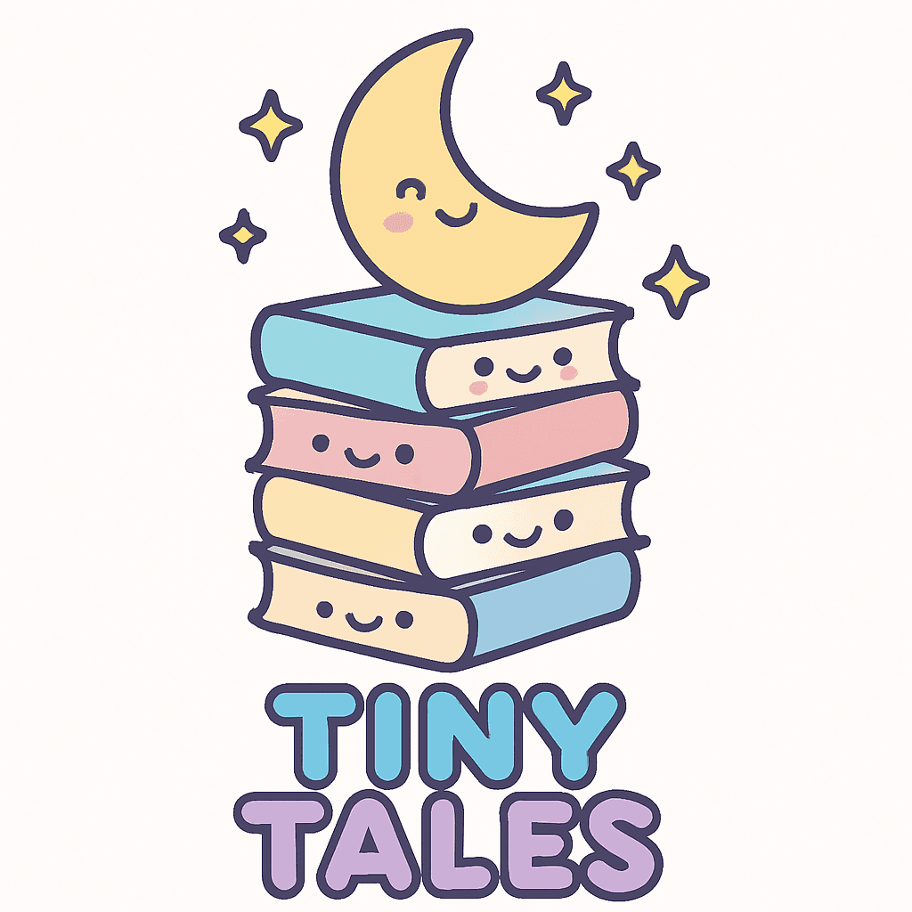 Cute Smiling Books and Moon Logo for Kids' Stories