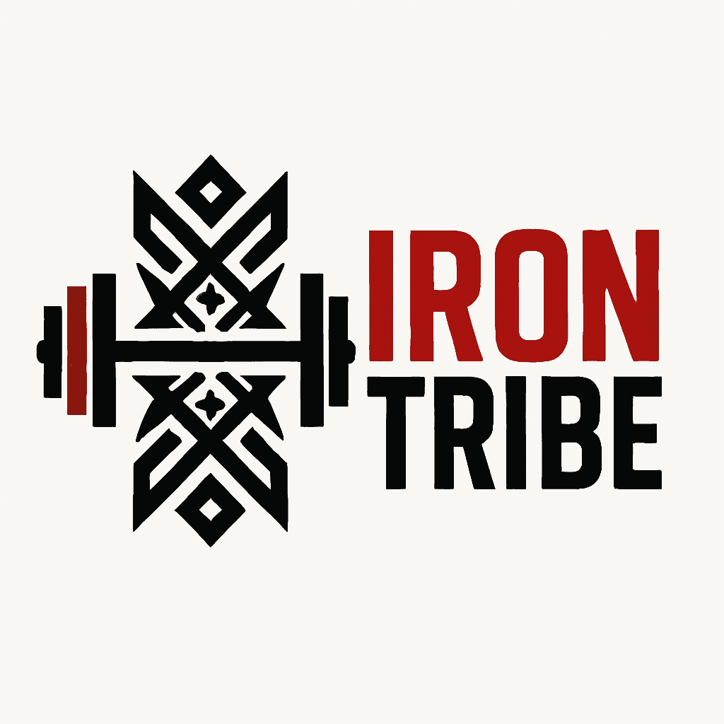 Iron Tribe Fitness Logo with Tribal Barbell Design