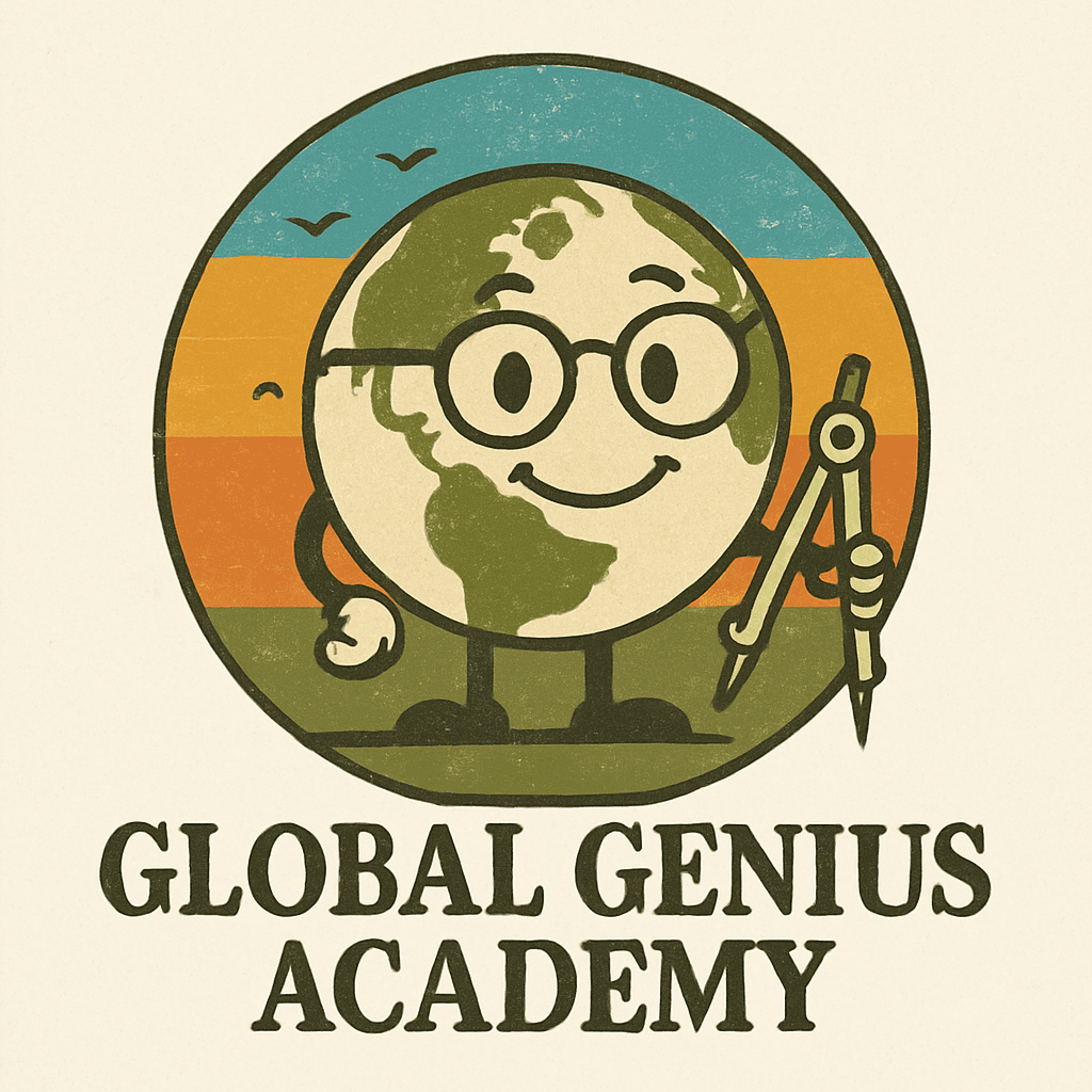 Retro Smart Globe Mascot Logo for Education