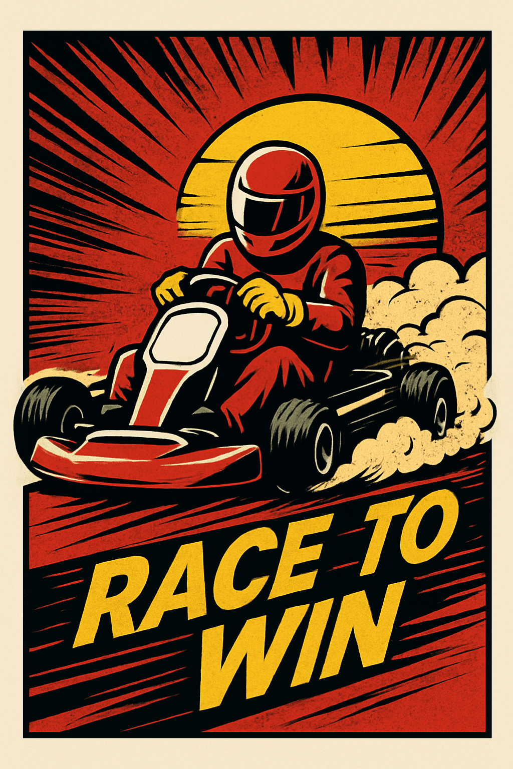 Vintage Go-Kart Racing Poster: Race to Win