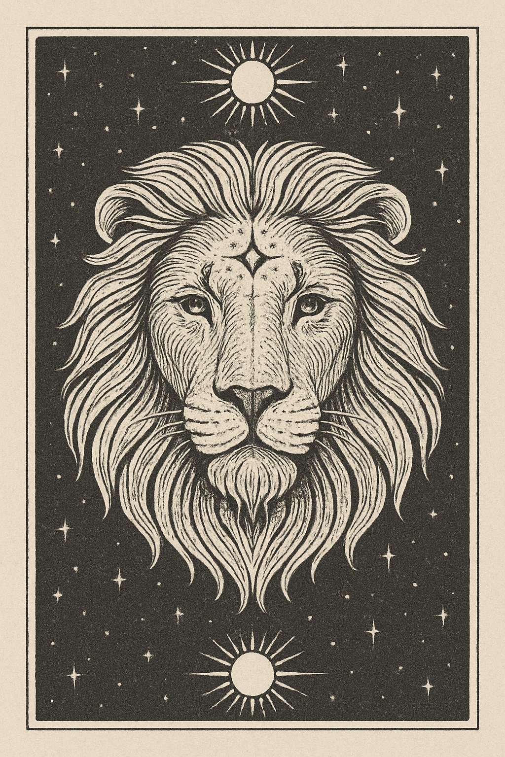 Mystical Lion with Celestial Elements