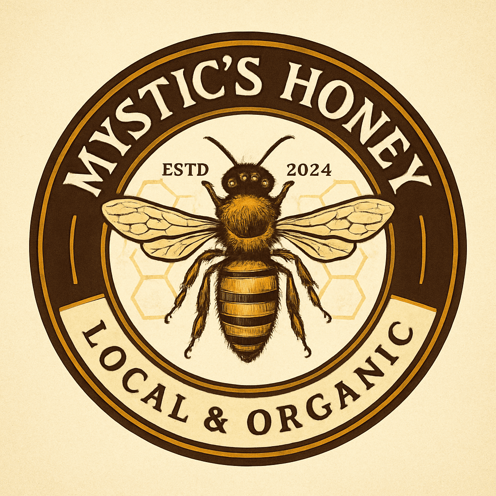 Vintage Bee Emblem for Local Organic Honey