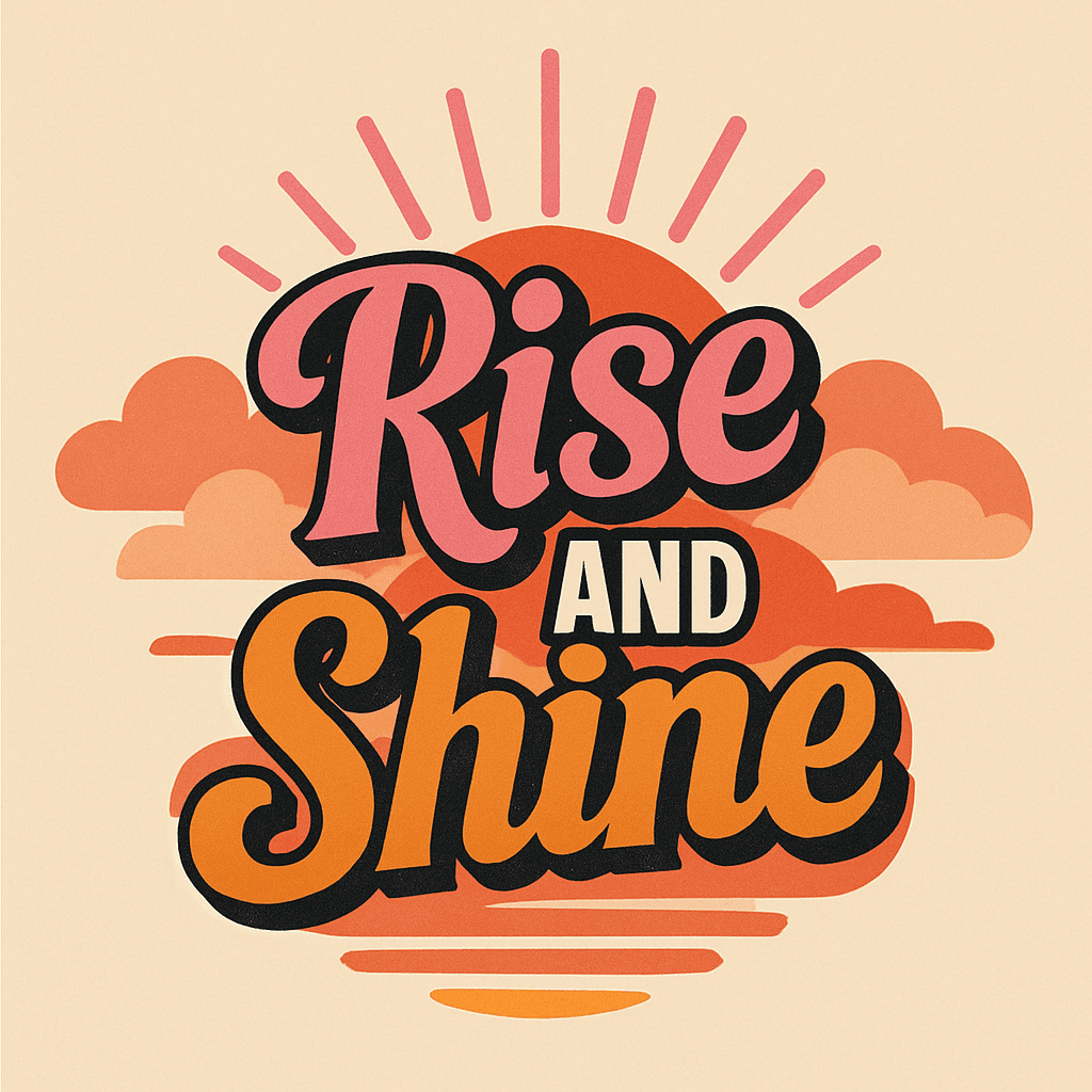 Retro Rise and Shine Sunrise Quote Tee