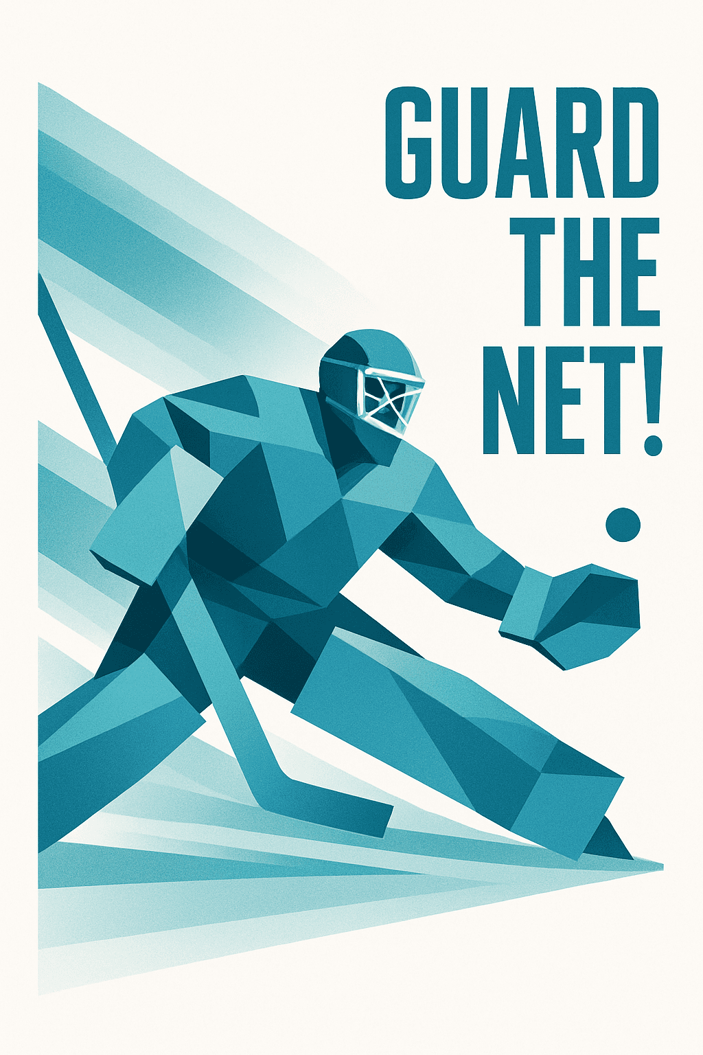 Dynamic Ice Hockey Goalie Poster