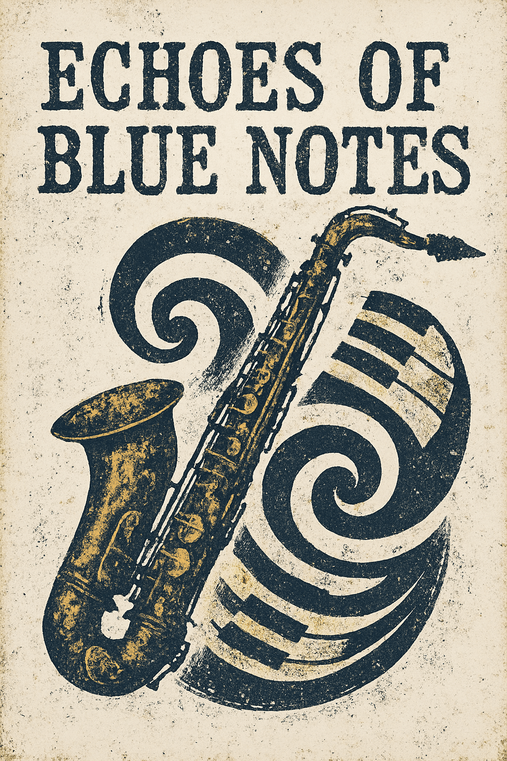Vintage Jazz Poster with Saxophone and Piano