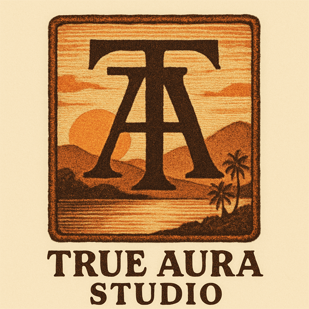 Vintage Sunset Logo with Tropical Vibes