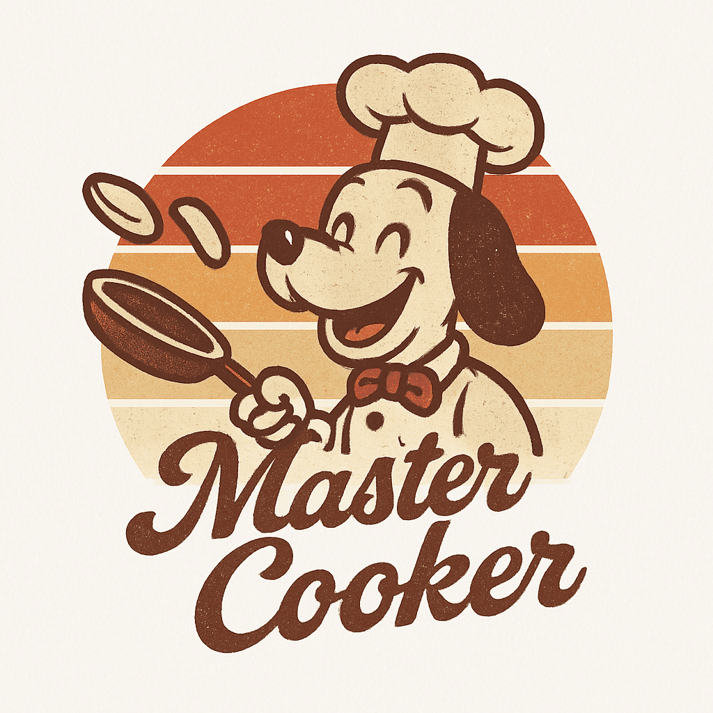 Vintage Chef Dog Flipping Pancakes Mug Design