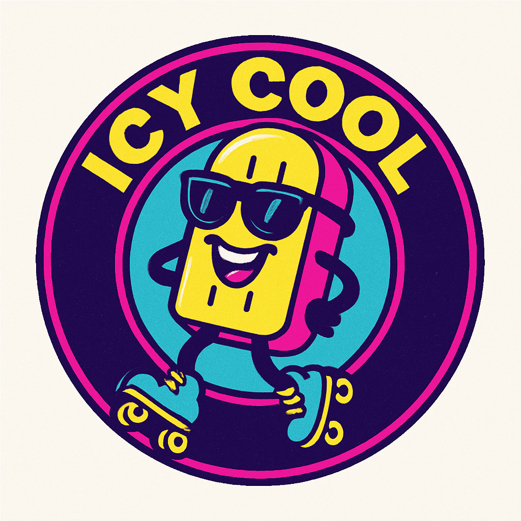 Icy Cool Popsicle on Roller Skates Logo